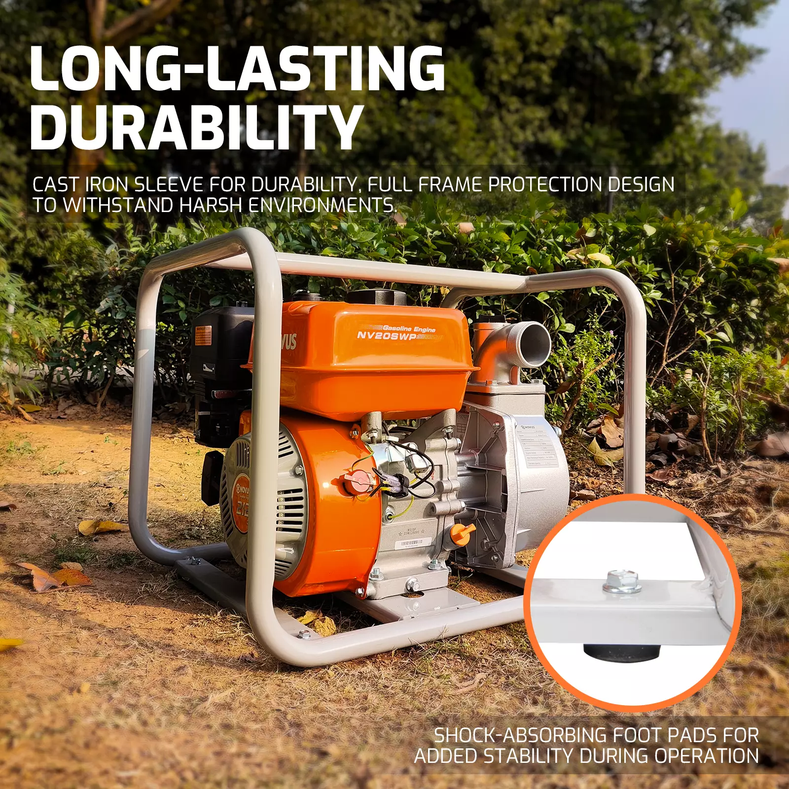 3-Inch Diesel Water Pump – 196CC 4-Stroke High-Pressure Trash Pump For Farm, Garden, Irrigation – 40 M³/h Flow, 26m Max Lift