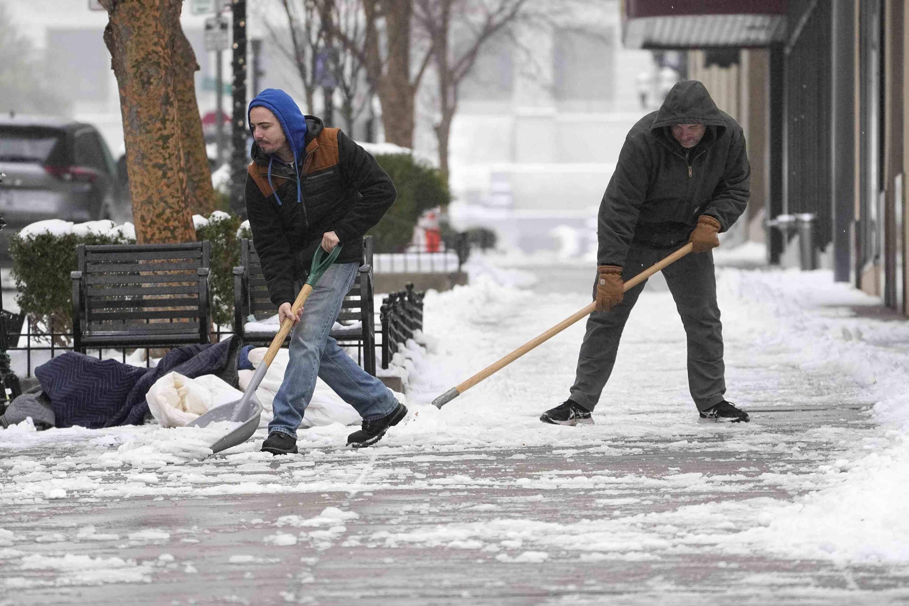Manual snow shoveling