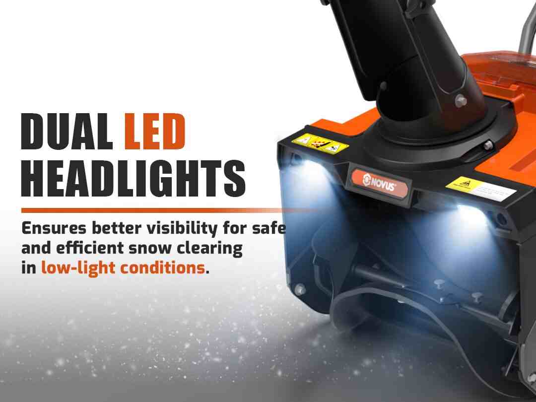 cordless electric snow blower with high-brightness LED lights