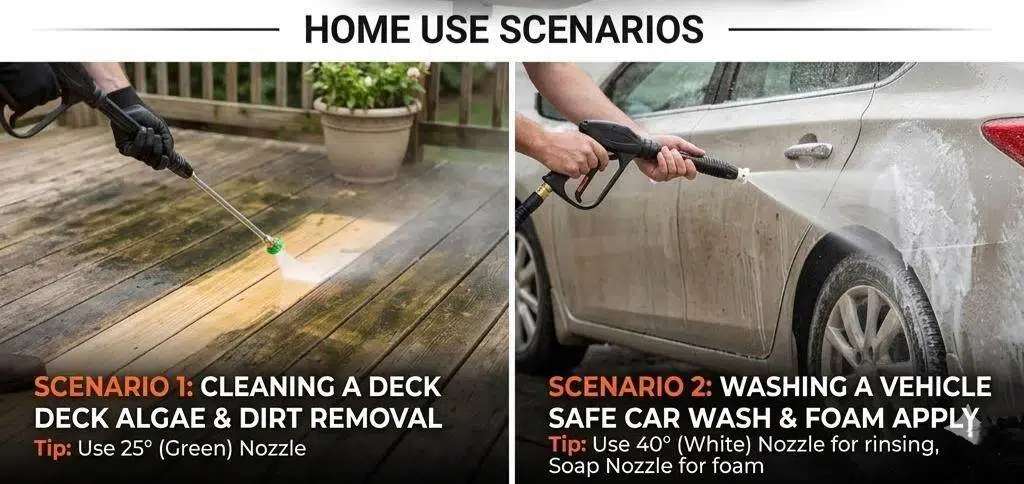 Scenarios for using a Pressure Washer in the home