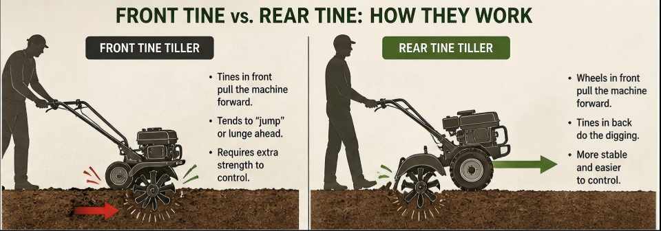 Front Tine vs. Rear Tine