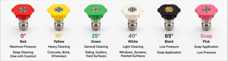 Pressure Washer Nozzle Colors Explained
