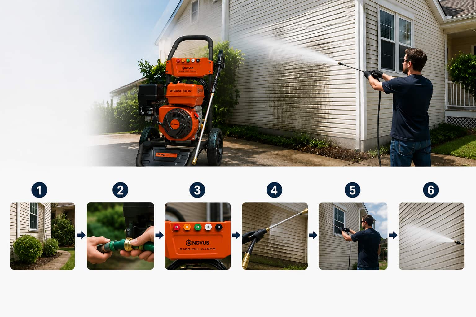 how to pressure wash a house