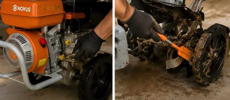 how to clean a tiller