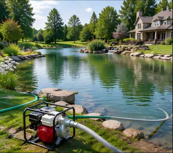 draining water from the pond