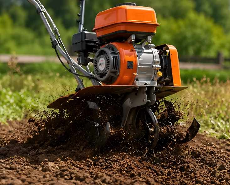 till garden with tiller