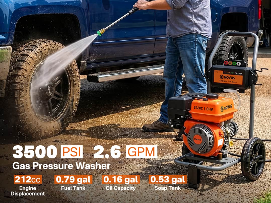 Gas Pressure Washer NV3500PW for cleaning wheels