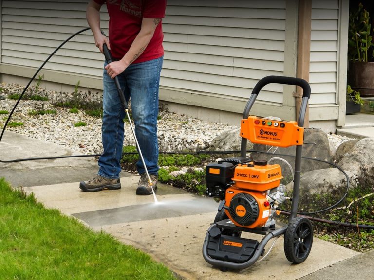 Pressure washers clean cement floors